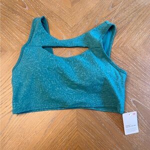 NWT Everlux Cut Out Train Bra in Crunch Teal Lagoon